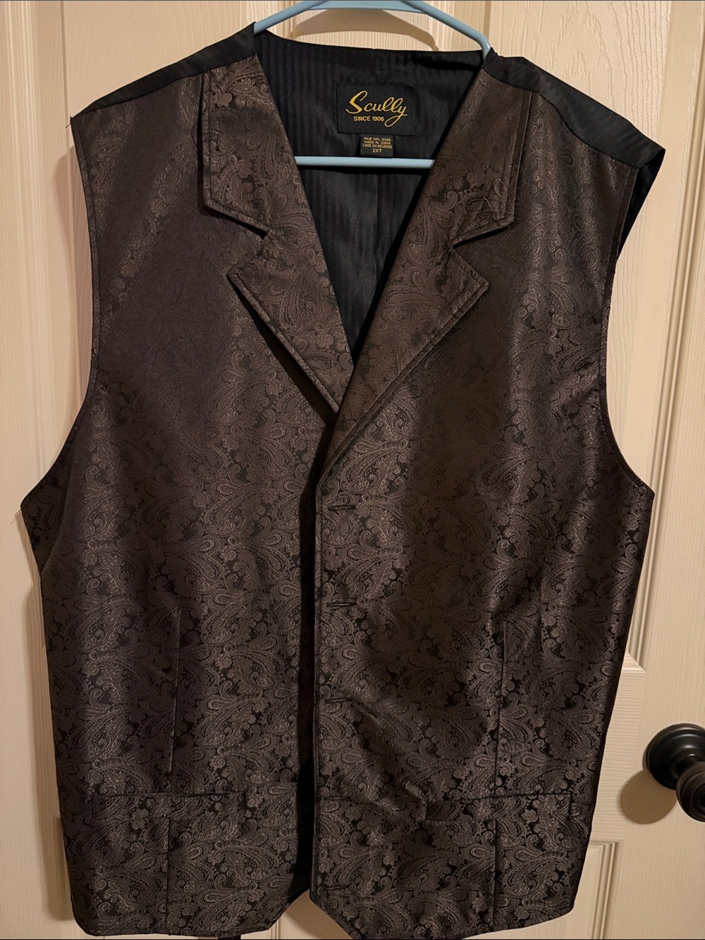 Scully Brown Paisley Jacquard Men's Dress Vest